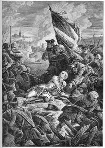 ポーランド継承戦争（1733年～1738年）-プレロ伯爵ルイ・ロベール・イポリット・ド・ブレハン（1699年～1734年）のダンツィヒでの死（5月27日 作： French School