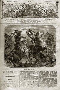 宗教戦争 - 四十五人組 - フランス人とフランドル人 - アンリ・ド・ジョイユーズ（1563-1608）の特異な戦い - 優れた小説 1864年 - アレクサンドル・デュマ・ペール ・・・。 作： French School