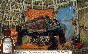 眠るための方法。Afghans stone layer.リービッヒ・パッケージング・クロモリソグラフィー。 作： French School