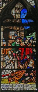 聖アグネスを描いたウィンドウw124-ローマ人を蘇らせる 作： French School
