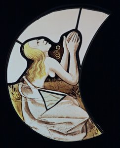 最後の裁判で復活した女性を描いたウィンドウw71。 Ex St Vivien、ルーアン 作： French School