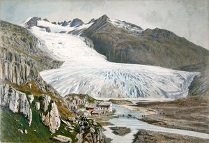 ピレネーの冬景色と旅人たち 1850年頃（カラーリトグラフ） 作： French School