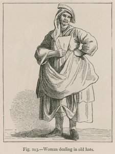 古い帽子を扱う女性 作： French School