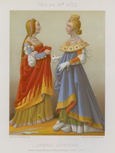 ヴェネツィアの女性と並んでロンバルディア出身の女性
