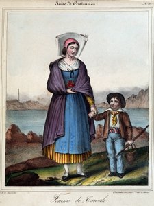 カンケールの女性とその子供、1845年頃 作： French School