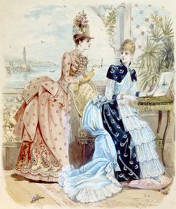 海沿いのリゾート地の女性、1885年 作： French School