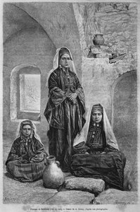 今日シリアから来たベツレヘムの女性。フェニシア、レバノン、ジューディーへの旅。 1884年、ルイシャルルエミールロルテの1875-1880（bw彫刻）