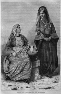 今日シリアからのトリポリの女性。フェニシア、レバノン、ジューディーへの旅。 1884年、ルイシャルルエミールロルテの1875-1880（bw彫刻） 作： French School