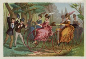 自転車に乗る女性 作： French School