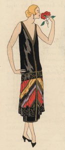 デザイナー、ジョルジュ・ドゥイエによる1920年代の女性イブニング・ウェア・ファッション（カラーリトグラフ）