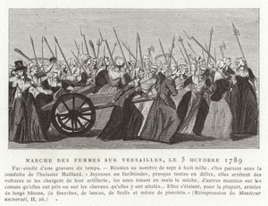 1789年10月5日、フランス革命、ベルサイユへの女性の行進 作： French School