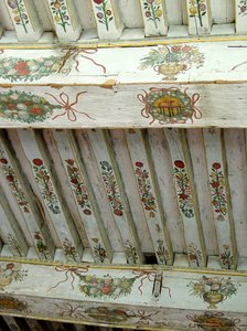木製の梁、シャトードワロン、ロワール渓谷（塗装済み木材）（265494も参照） 作： French School
