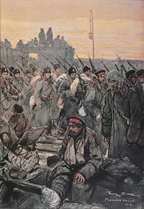 1912〜13年のバルカン作戦中に負傷したブルガリアの兵士 作： French School