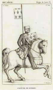 13世紀、ルイ9世の治世、戦争衣装（エングレービング 作： French School