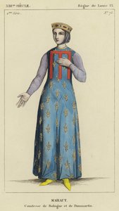 13世紀、ルイ9世の治世下、ボローン・ダンマルタン伯爵夫人マオート（彩色済み彫刻作品 作： French School