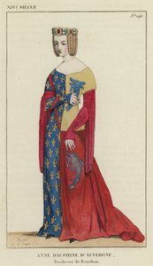 14世紀、ブルボン公爵夫人アンヌ・ドフィーヌ・オブ・オーヴェルニュ（彩色済み彫刻 作： French School
