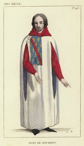 XIV Siecle, Jean de Bourbon (coloured engraving) 作： French School
