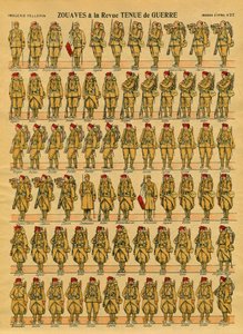 Zouavesは、1830年にClauzel将軍がアルジェリアの征服のために創設したフランス軍の歩兵部隊です。エピナル画像