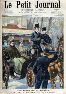 petit Journal du dimanche 1 mai 1898:Les hotes de la France: les deux queines de Hollande:Emma (2nd wife of King Willem III) (Emma of the Netherlands (1858-1934) et son fille Wilhelmina (1880-1962) - フランスの2人のオランダ女王：Emma女王と彼女の 作： French School