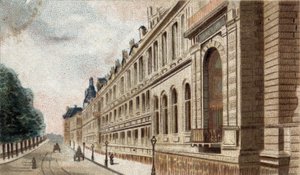 パリのルーヴル美術館の風景。 作： French School