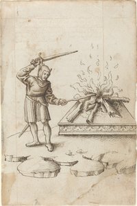 「剣で火をつつくな」[fol. 20レクト] 作： French early 16th Century