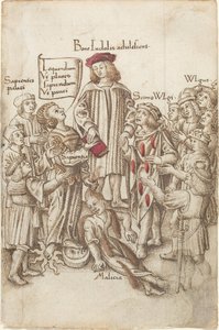 「公道の外を歩くな」[fol. 35直腸] 作： French early 16th Century
