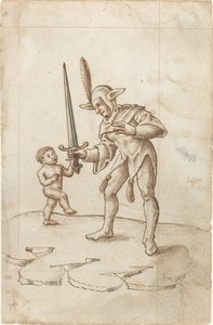 「鋭い剣を退ける」 [fol. 44直腸] 作： French early 16th Century