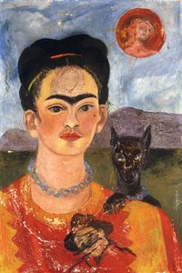 胸にディエゴを乗せた自画像；Autoretrato con Diego en mi Pecho, c.1953-54 (油彩、メゾナイト)