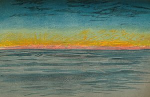 1893年9月22日の衰退する極地の日。パステルスケッチ、1893年1897年 作： Fridtjof Nansen