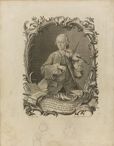 レオポルド・モーツァルト。 徹底的なヴァイオリンの家庭教師の試みの口絵、1756 作： Friedrich