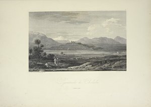 チョルーラのピラミッド、グメリン作画、アレクサンダー・フォン・フンボルトとアイム・ボンプランの「Vues des Cordillères et Monumens des Peuples Indigènes de l
