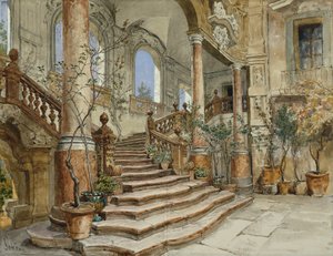 パレルモのパラッツォ・ボナージャのマルモルトレッペ 作： Friedrich Alois Schönn