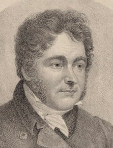 作曲家 Johann Bernhard Logier 1777-1846 の肖像。 作： Friedrich August Fricke