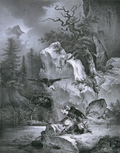 死んだ鹿とハゲタカ 作： Friedrich August Mathias Gauermann