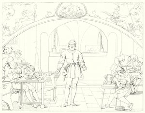 シラーの「Lied von der Glocke（鐘の歌）」の挿絵（彫刻）。 作： Friedrich August Moritz Retzsch