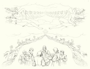 シラーの「Lied von der Glocke（鐘の歌）」の挿絵（彫刻）。 作： Friedrich August Moritz Retzsch