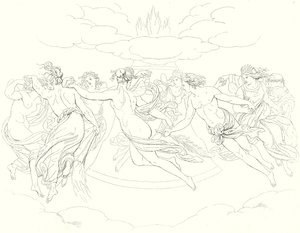 シラーの「Lied von der Glocke（鐘の歌）」の挿絵（彫刻）。 作： Friedrich August Moritz Retzsch