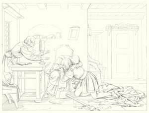 シラーの「Lied von der Glocke（鐘の歌）」の挿絵（彫刻）。 作： Friedrich August Moritz Retzsch