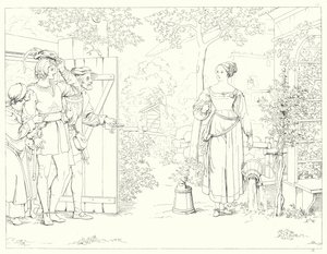 シラーの「Lied von der Glocke（鐘の歌）」の挿絵（彫刻）。 作： Friedrich August Moritz Retzsch