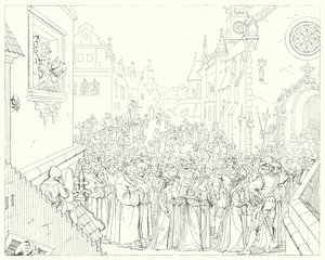 シラーの「Lied von der Glocke（鐘の歌）」の挿絵（彫刻）。 作： Friedrich August Moritz Retzsch