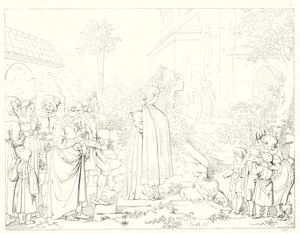 シラーの「Lied von der Glocke（鐘の歌）」の挿絵（彫刻）。 作： Friedrich August Moritz Retzsch