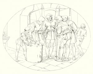 シラーの「Lied von der Glocke（鐘の歌）」の挿絵（彫刻）。 作： Friedrich August Moritz Retzsch