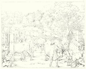 シラーの「Lied von der Glocke（鐘の歌）」の挿絵（彫刻）。 作： Friedrich August Moritz Retzsch