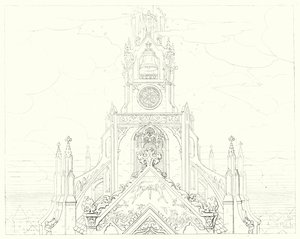 シラーの「Lied von der Glocke（鐘の歌）」の挿絵（彫刻）。 作： Friedrich August Moritz Retzsch