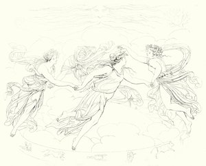 シラーの「Lied von der Glocke（鐘の歌）」の挿絵（彫刻）。 作： Friedrich August Moritz Retzsch