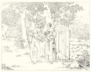 シラーの「Lied von der Glocke（鐘の歌）」の挿絵（彫刻）。 作： Friedrich August Moritz Retzsch