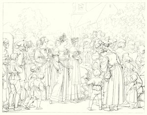 シラーの「Lied von der Glocke（鐘の歌）」の挿絵（彫刻）。 作： Friedrich August Moritz Retzsch