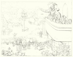 シラーの「Lied von der Glocke（鐘の歌）」の挿絵（彫刻）。 作： Friedrich August Moritz Retzsch