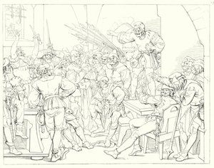 シラーの「Lied von der Glocke（鐘の歌）」の挿絵（彫刻）。 作： Friedrich August Moritz Retzsch