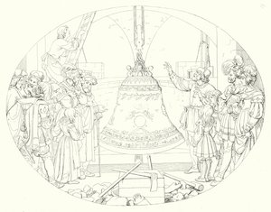 シラーの「Lied von der Glocke（鐘の歌）」の挿絵（彫刻）。 作： Friedrich August Moritz Retzsch